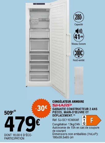 Promo Cong Lateur Armoire Sharp Chez E Leclerc