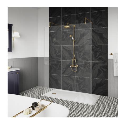 Hudson Reed Brushed Brass Freestanding Wetroom Screens Home Luxuries