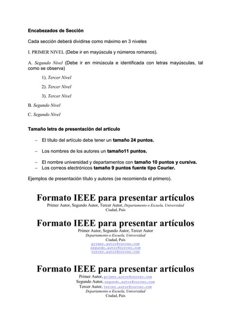 Formato para presentar un artículo ieee 2016 PDF