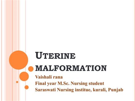 Uterine Anomalies Ppt