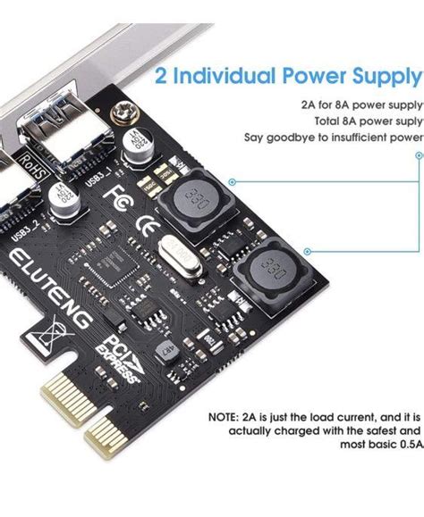 Pcie Usb 30 Card Eluteng 2 Ports Pci Express To Usb Expansion Card