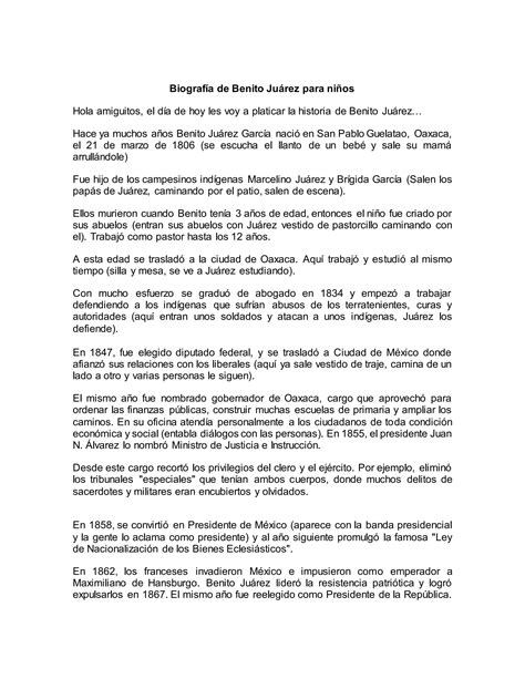 Biografias De Benito Juarez Para Niños 5