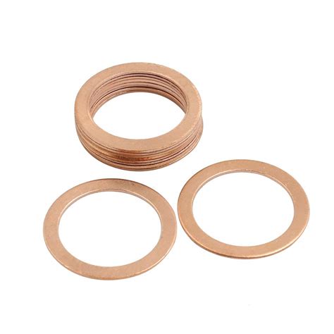 X AUTOHAUX 10 Pcs 26mm Inner Dia Copper Washers Flat Sealing Gasket