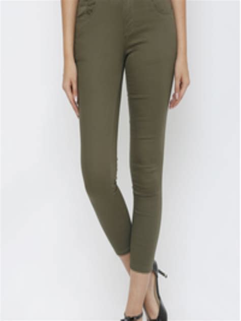 Buy Kraus Jeans Women Olive Green Cotton Skinny Fit Jeans Jeans For Women 18364778 Myntra