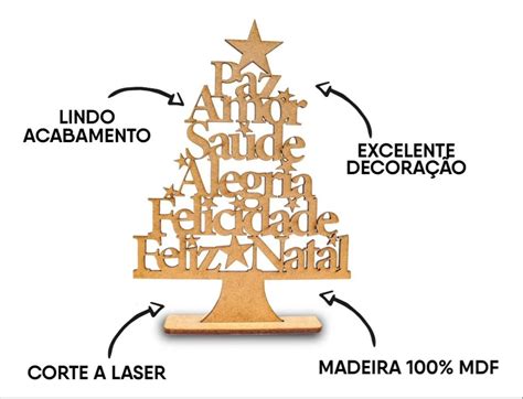 Árvore De Natal Palavras Palavras Mdf Cru Lembrancinha Elo7