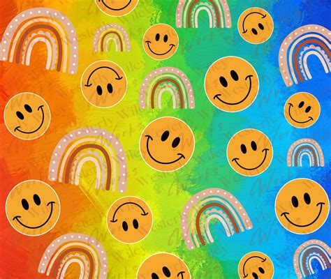 Rainbow Smiley Colorful Svg Png Trendy Png Trendy Svg Etsy