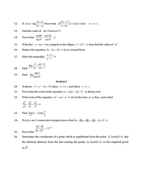 Cbse Class 11 Mathematics Sample Paper Pdf Download