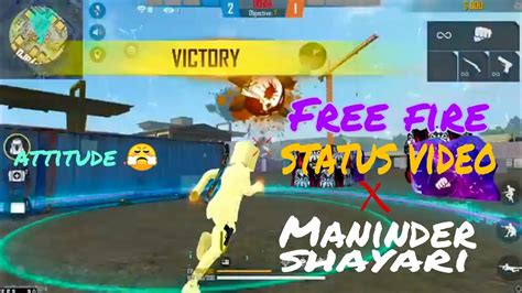 Free Fire Status Video Maninder Mani Shayari YouTube