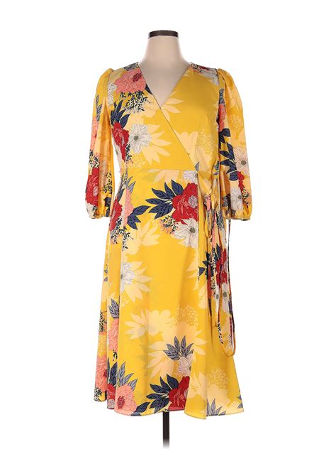 Eliza J Floral Yellow Casual Dress Size 14 59 Off Thredup