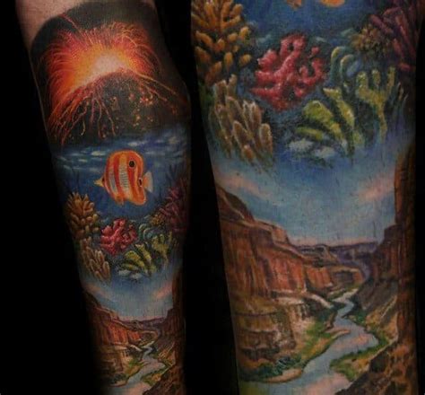 50 Volcano Tattoo Designs For Men Erupting Hot Lava Ink Ideas