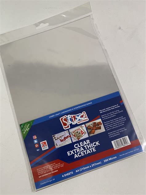 A Extra Thick Clear Acetate Sheets Micron Thick Mm X Mm