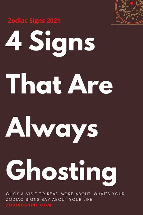 4 Signs That Are Always Ghosting – Zodiac Shine