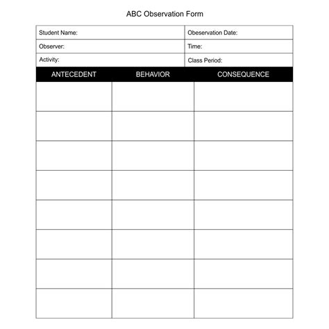 Free Printable Teacher Observation Forms