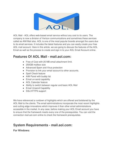 Ppt Aol Com Mail Powerpoint Presentation Free Download Id8221155