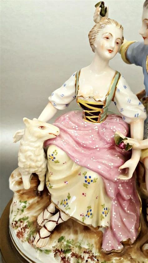 Vintage Meissen Style German Porcelain Figurine Courting Couple Man