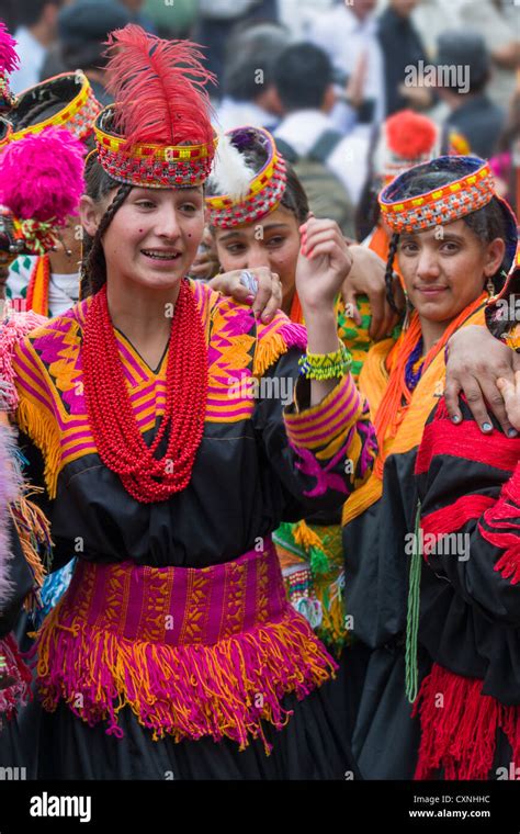 Kalash Girls In Traditional Dress At The Anish Brun Village Charso