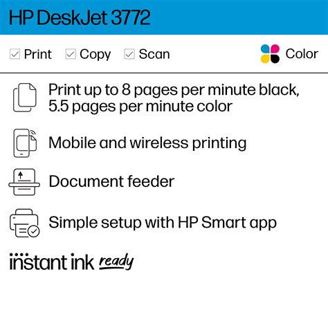 HP DeskJet 3772 All In One Wireless Color Inkjet Printer 6 Months FREE