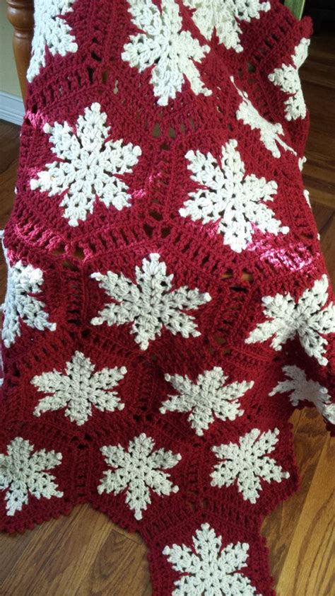 Snowflakes Afghan Crochet Blanket Afghan Christmas Crochet Crochet