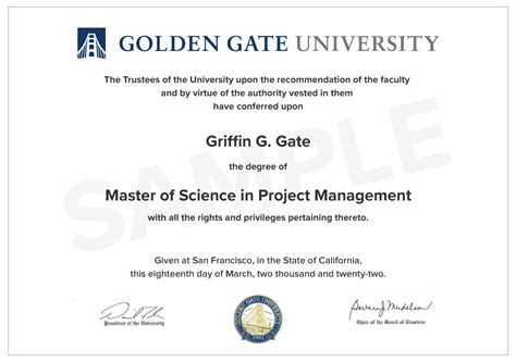 MS In Project Management In The USA Golden Gate University Save INR