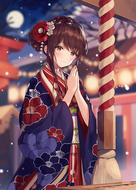 Stunning Anime Characters In Elegant Kimonos