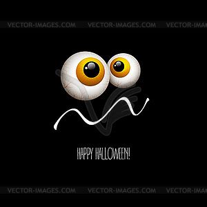 Funny Halloween Greeting Card Monster Eyes Vector Eps Clipart