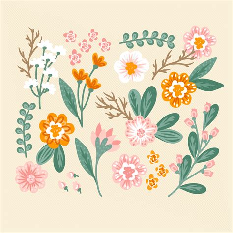 Vector Colorful Hand Drawn Flowers 376432 Vector Art at Vecteezy