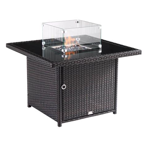 Oakville Furniture In Outdoor Square Brown Wicker Aluminum Gas