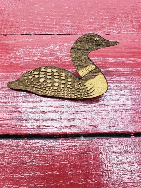 Loon Pin Laser Cut Etsy