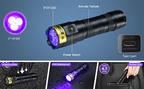 Darkbeam Uv Flashlight Nm Black Light Leds W Powerful