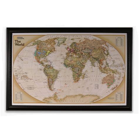 World Political Map Earth Toned Poster Size And Framed National Geographic Store