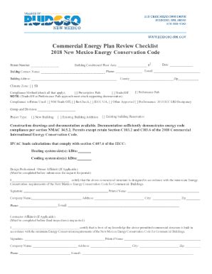 Fillable Online Commercial Energy Plan Review Checklist Fax Email Print