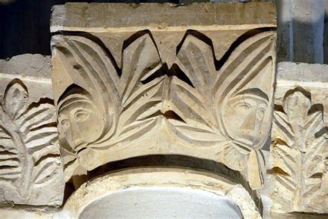 Twin Green Men In St Cybard Church Cercles Dordogne France Photo