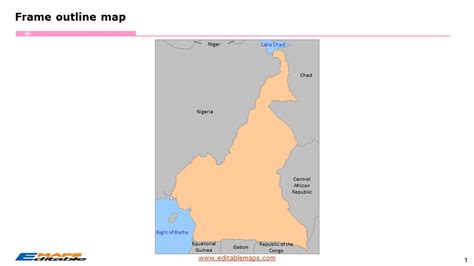 Cameroon Map with 10 Regions and 60 Departments - Editable PowerPoint Maps