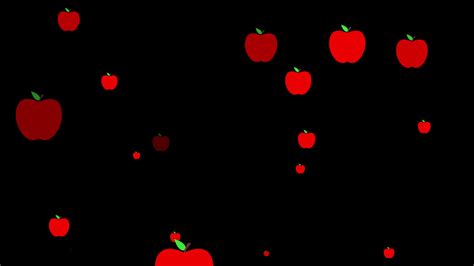 Apple Falling Animation Of Red Apples Alpha Channel Transparent. 4K ...