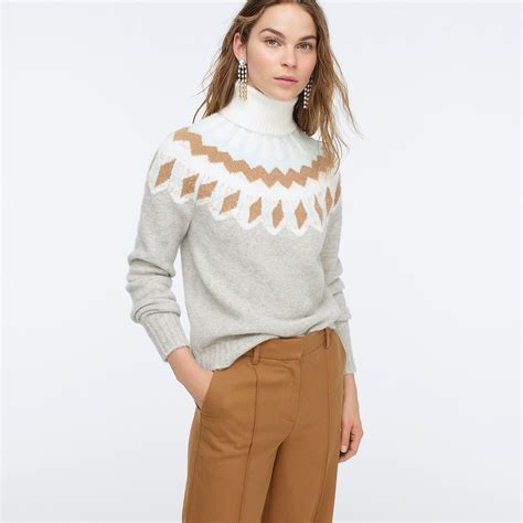 Fair Isle Turtleneck Sweater In Supersoft Yarn J Crew Sweaters