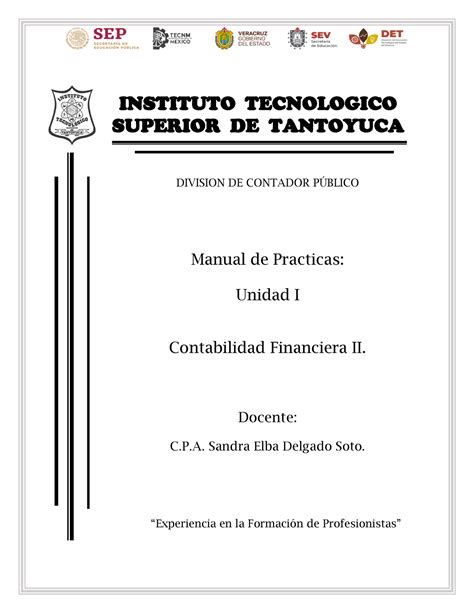 Manual De Practicas Unidad Activos Intangibles Division De Contador