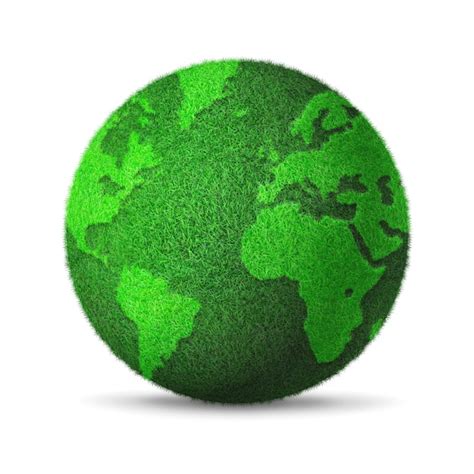 Premium Photo World Globe Covered With Green Grass Isolated On White