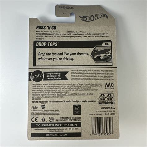 2026 Hot Wheels Pass N Go 90 Years Of Monopoly Drop Tops K1 EBay