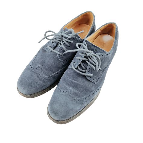 Cole Haan Blue Suede Derby Shoes Mens Size 105m Ebay