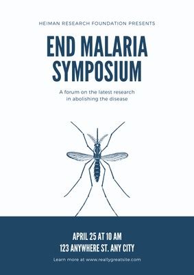 Cream Mosquito Bordered World Malaria Day Poster - Templates by Canva