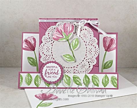 Centre Step Fancy Fold Card With Bunch Of Blossoms Card Making Ts