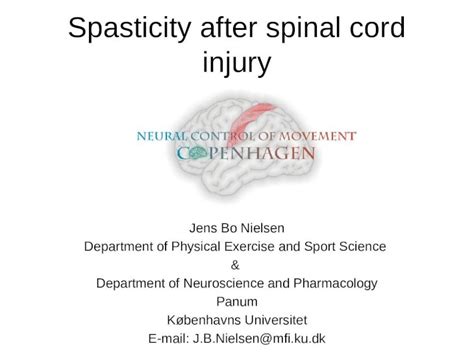 Pptx Spasticity After Spinal Cord Injury Jens Bo Nielsen Department Of Physical Exercise And