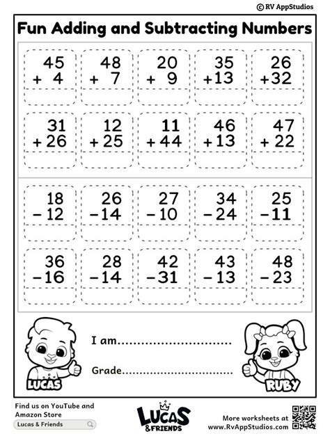Addition And Subtraction For 2nd Grade Worksheets Activities