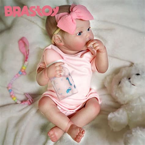 Brastoy Boneca Reborn Beb Pintada Realista Cm Menina Fofa Corpo De