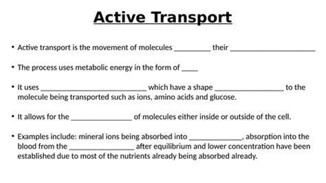 A Level Aqa Biology Active Transport And Co Transport Teaching