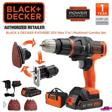 Black And Decker Evo185b1 20v 3 In 1 Multitool Combo Set Cordless Impact