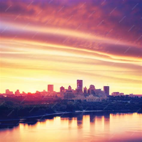 Premium AI Image | Sunset Saskatoon Skyline