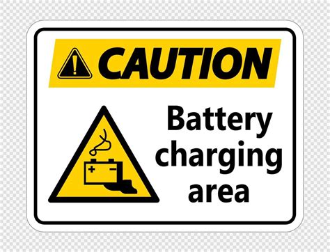 Caution battery charging area Sign on transparent background 3729889 ...