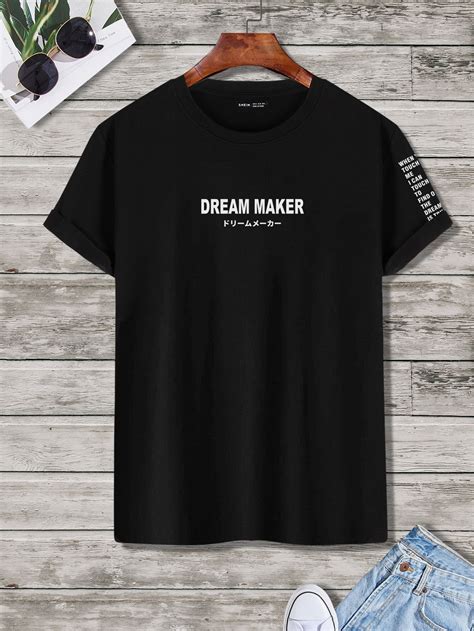 Men Slogan Graphic Tee Designer Casual Shirts Cool Shirt Designs