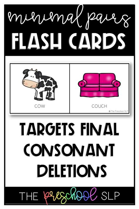 Speech Therapy Final Consonant Deletion Fcd Minimal Pairs With Visual Cue Speech Therapy